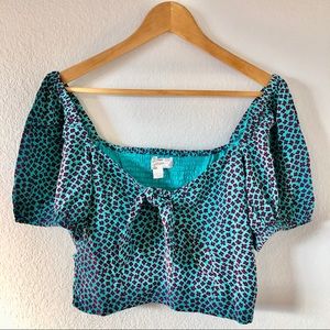 Band Of Gypsies Puff Sleeve Crop Top